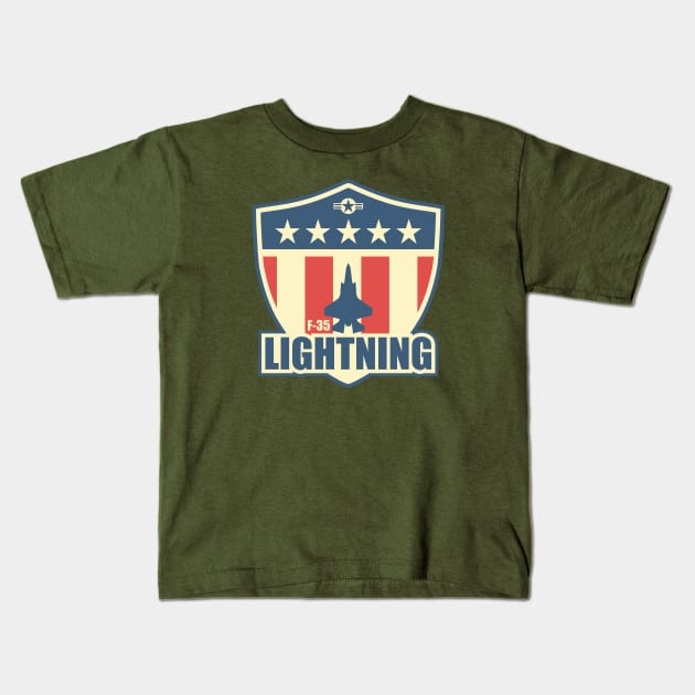 F-35 Lightning Kids T-Shirt by TCP